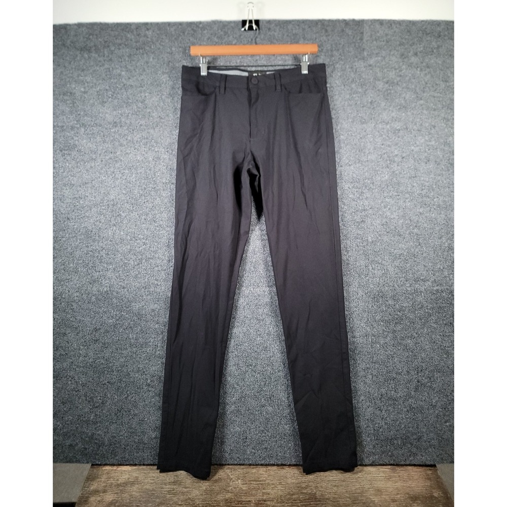 FLX Pants 30x34 (Fits 31x33) Slim Fit Flat Front Black Stretch Performance Golf